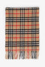 Burberry Beige Cashmere Nova Check Fringe Scarf