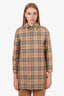 Burberry Beige Check-Pattern Buttoned Reversible Trench Coat Size 10Y Kids