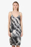 Nili Lotan Gunmetal Tie Dye Silk Short Cami Dress Size S
