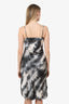 Nili Lotan Gunmetal Tie Dye Silk Short Cami Dress Size S