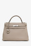 Hermès 2008 Gris Tourterelle Clemence Leather Retourne Kelly 32 With Strap