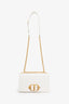 Christian Dior 2020 White Micro Cannage 30 Montaigne Chain Shoulder Bag