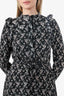 Allsaints Black Floral Ruffle Long Sleeve Mini Dress Size 4