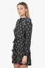 Allsaints Black Floral Ruffle Long Sleeve Mini Dress Size 4