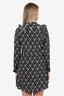 Allsaints Black Floral Ruffle Long Sleeve Mini Dress Size 4