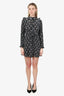 Allsaints Black Floral Ruffle Long Sleeve Mini Dress Size 4