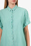 Xirena Green Stripe Cotton Button Down Shirt Size S