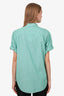 Xirena Green Stripe Cotton Button Down Shirt Size S
