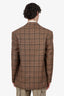 Dries Van Noten Brown Plaid Wool Oversized Blazer Size L Mens