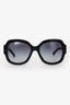 Pre-Loved Chanel™ Black Acetate Interlocking CC Logo Oversized Sunglasses