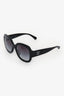 Pre-Loved Chanel™ Black Acetate Interlocking CC Logo Oversized Sunglasses