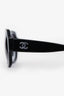 Pre-Loved Chanel™ Black Acetate Interlocking CC Logo Oversized Sunglasses