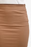 Brunello Cucinelli Camel Cotton Blend Beaded Waist Midi Skirt Size 8 US