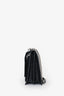 Yves Saint Laurent Black Embossed Croc Leather Medium Sunset Shoulder Bag