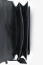 Yves Saint Laurent Black Embossed Croc Leather Medium Sunset Shoulder Bag