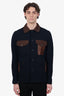 Junya Watanabe Comme des Garcons Navy Leather Patch Jacket Size L Mens