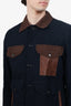 Junya Watanabe Comme des Garcons Navy Leather Patch Jacket Size L Mens