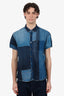 Kapital Blue Patchwork Katmandu Short Sleeve Shirt Size 3 Mens