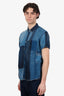 Kapital Blue Patchwork Katmandu Short Sleeve Shirt Size 3 Mens