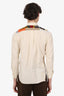 Junya Watanabe Comme des Garcons Beige Patchwork Button-Up Shirt Size S Mens