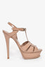 Saint Laurent Beige Patent Tribute Heels Size 37