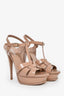 Saint Laurent Beige Patent Tribute Heels Size 37
