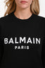 Balmain Black Cotton Logo Sweatshirt Size XS