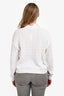 Brunello Cucinelli White Collared Sequin Embellished Cable Knit Sweater Size M