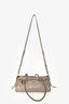 Prada Grey Leather 'Bonnie' Medium Shoulder Bag With Crossbody Strap