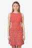 Alaia Orange Patterned Mini Dress With Cut Out Back Size 34