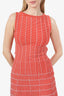 Alaia Orange Patterned Mini Dress With Cut Out Back Size 34