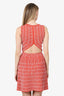 Alaia Orange Patterned Mini Dress With Cut Out Back Size 34