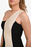 Herve Leger Black/White One Shoulder Bandage Dress Size M