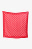 Valentino Red Silk Polka Dot Square Scarf