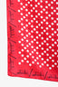 Valentino Red Silk Polka Dot Square Scarf