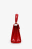 Salvatore Ferragamo Red Leather Iconic Top Handle (S) With Strap