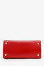 Salvatore Ferragamo Red Leather Iconic Top Handle (S) With Strap