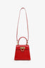 Salvatore Ferragamo Red Leather Iconic Top Handle (S) With Strap