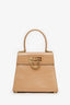 Salvatore Ferragamo Beige Leather Iconic Top Handle (S) With Strap