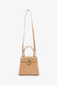 Salvatore Ferragamo Beige Leather Iconic Top Handle (S) With Strap