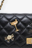 Pre-Loved Chanel™ Black Quilted Aged Calfskin Leather Lucky Charms 2.55 Reissue Wallet on Chain