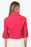 Moschino Couture Pink Wool Cropped 'Jackie-O' Biker Jacket Size 8