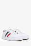 Moncler White/Red Leather Low Top Sneakers Size 37