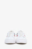 Moncler White/Red Leather Low Top Sneakers Size 37