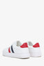 Moncler White/Red Leather Low Top Sneakers Size 37