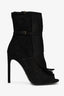 Gucci Black Suede Fringe Detail Heeled Ankle Boots Size 38