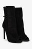 Gucci Black Suede Fringe Detail Heeled Ankle Boots Size 38