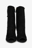 Gucci Black Suede Fringe Detail Heeled Ankle Boots Size 38