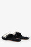 Miu Miu Black Faux Fur/Faux Pearl Embellished Slides Size 36.5