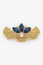 Balenciaga Vintage Gold Tone Crystal Embellished Bow Brooch